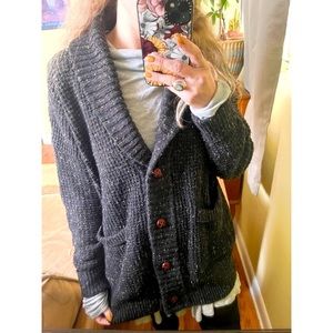 Cozy BDG Urban Outfitters Brown Marled Cardigan Sweater with buttons, Size Small